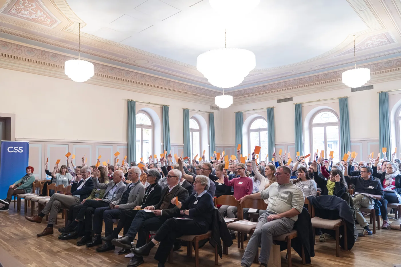 Das Bild zeigt die Delegiertenversammlung 2025 in Lenzburg